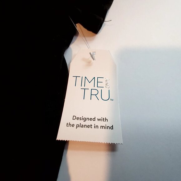 Time And Tru Size L Black Cotton Side Cinch T-Shirt Lightweight and breathable - Picture 3 of 11